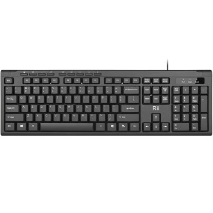 Picture of Rii RK907 Ultra-Slim Compact USB Wired Keyboard for Mac and PC,Windows 10/8 / 7 / Vista/XP (Black) (Keyboard-1PCS)
