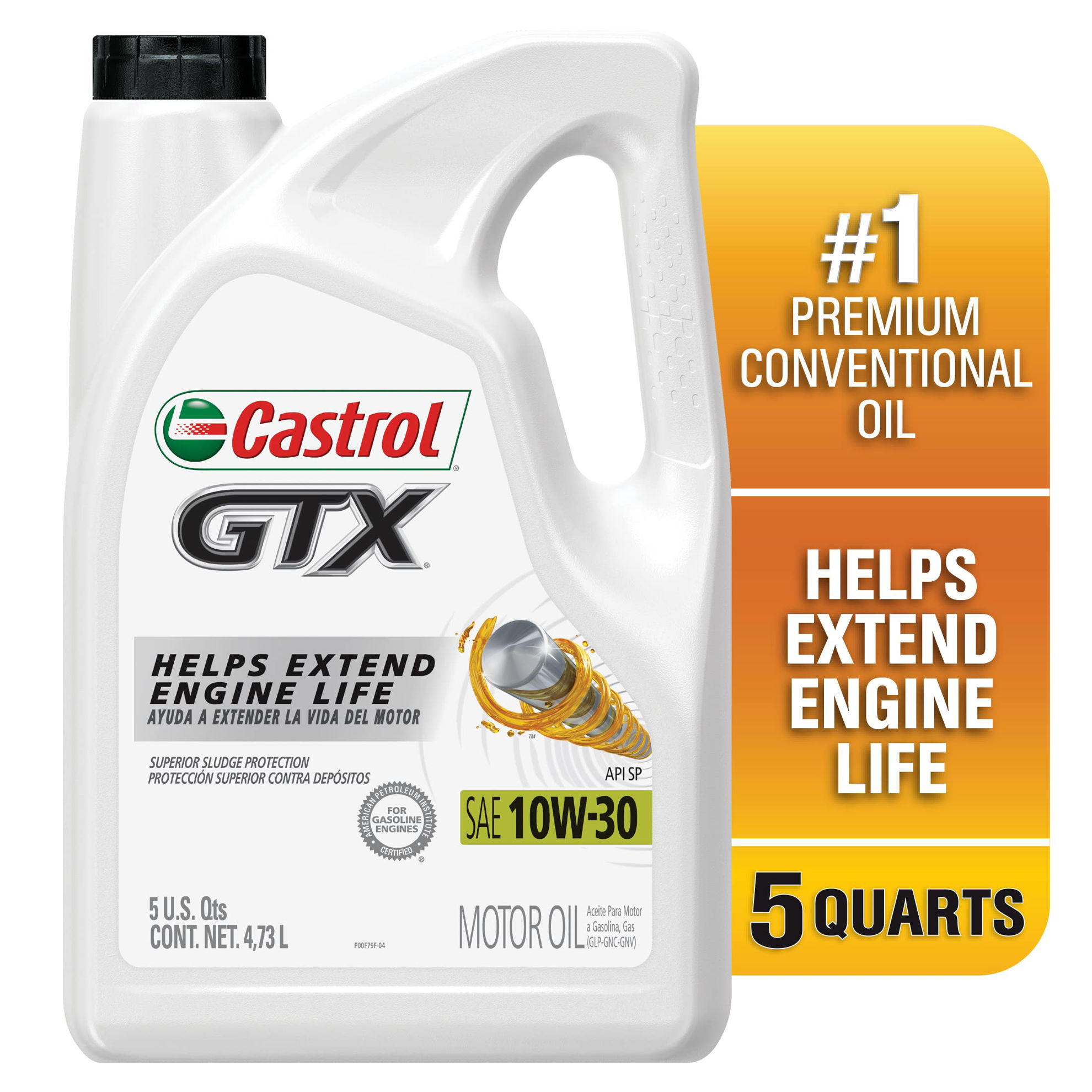 GetUSCart- Castrol 03093 GTX 10W-30 Conventional Motor Oil, 5 Quarts