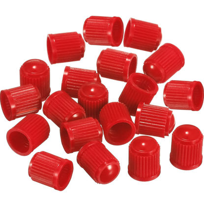 Picture of 20 Pack Tyre Valve Dust Caps for Car, Motorbike, Trucks, Bike, Bicycle (Red)