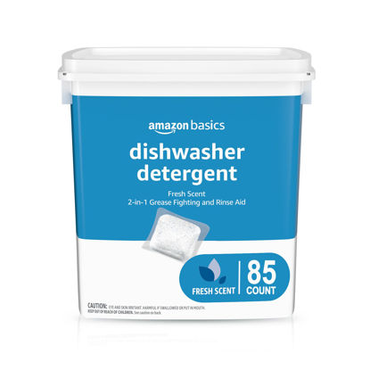 Picture of Amazon Basics Dishwasher Detergent Pacs, Fresh Scent, 85 Count (Previously Solimo)