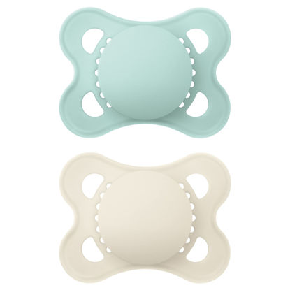 Picture of MAM Original Matte Baby Pacifier, Nipple Shape Helps Promote Healthy Oral Development, Sterilizer Case, 2 Pack, 0-6 Months, Unisex,2 Count (Pack of 1)