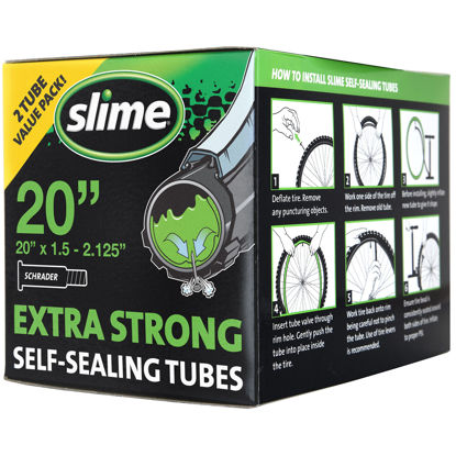 Picture of Slime 30075 Bike Inner Tube Puncture Sealant, Extra Strong, Self Sealing, Prevent and Repair, Schrader Valve, 20" x1.50-2.125", Value 2-Pack