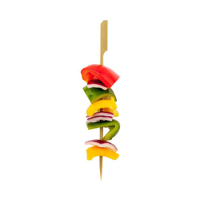 Picture of Restaurantware 8 Inch Wood Skewers, 1000 Flat Handle Paddle Picks - Biodegradable, For Appetizers, Cocktails, Fruit, And Kabob, Bamboo Paddle Sticks, Outdoor Grilling - Restaurantware