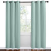 Picture of NICETOWN Aqua Blue Room Darkening Curtains for Kitchen, Set of 2, 42 inches Wide by 78 inches Long, Window Treatment Thermal Insulated Solid Grommet Room Darkening Curtains/Drapes for Bedroom