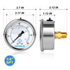 Picture of MEANLIN MEASURE 0~60Psi Stainless Steel 1/4" NPT 2.5" FACE DIAL Liquid Filled Pressure Gauge WOG Water Oil Gas Center Back Mount