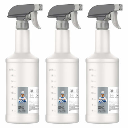 Picture of MR.SIGA 24 oz Empty Plastic Spray Bottles for Cleaning Solutions, Heavy Duty Household Reusable Spray Bottles with Measurements and Adjustable Leak Proof Nozzle, 3 Pack