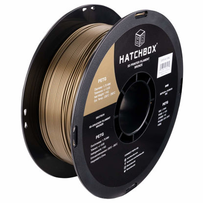 Picture of HATCHBOX 1.75mm Bronze PETG 3D Printer Filament, 1 KG Spool, Dimensional Accuracy +/- 0.03 mm, 3D Printing Filament