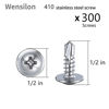 Picture of Wensilon（300pcs）#8×1/2”for Sheet Metal Self-Tapping Screws 410 Stainless Steel Truss Head High-Strength Quick Tapping Screws