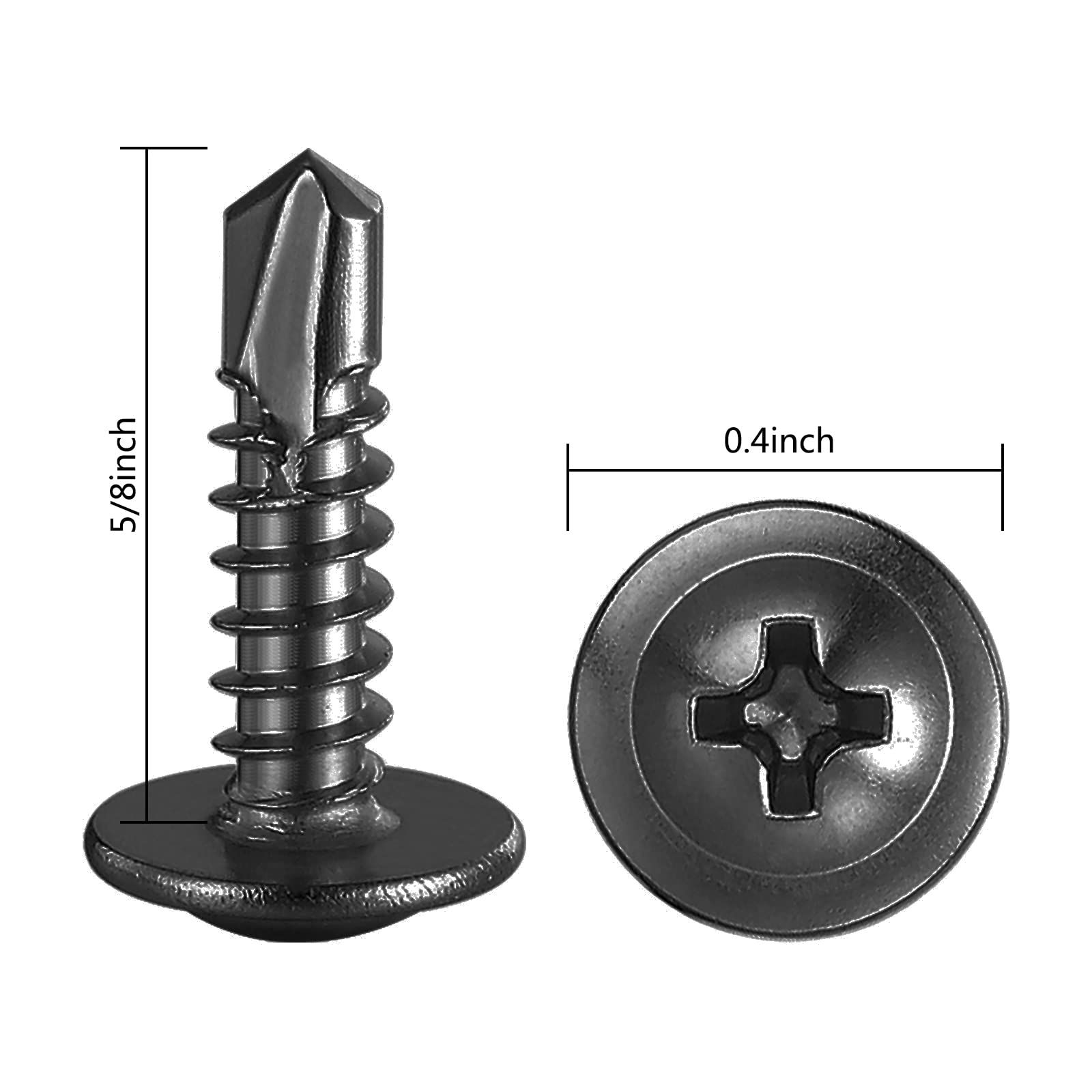 GetUSCart- Wensilon (350Pcs)#8×5/8” for Sheet Metal Self-Tapping Screws ...
