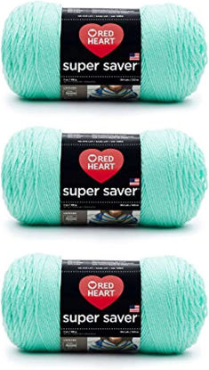 Picture of Red Heart Super Saver Minty Yarn - 3 Pack of 198g/7oz - Acrylic - 4 Medium (Worsted) - 364 Yards - Knitting/Crochet