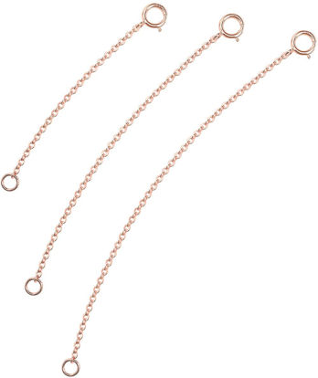 Picture of 925 Sterling Silver Necklace Extender Rose Gold Necklace Extender Rose Gold Chain Extenders for Necklaces 2", 3", 4" Inches