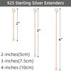 Picture of 925 Sterling Silver Necklace Extender Rose Gold Necklace Extender Rose Gold Chain Extenders for Necklaces 2", 3", 4" Inches