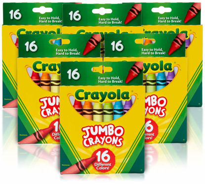 Picture of Crayola Jumbo Crayons Bulk, 6 Sets of 16 Large Crayons for Toddlers & Kids, School Supplies, Gifts [Amazon Exclusive]