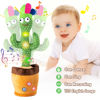 Picture of Aunpoos Kids Adjust Volume Dancing Talking Cactus Toys for Baby Boys and Girls, Singing Record Repeating What You Say Sunny Electronic Light Up Plush Toy with 120 English Songs for Home Decor