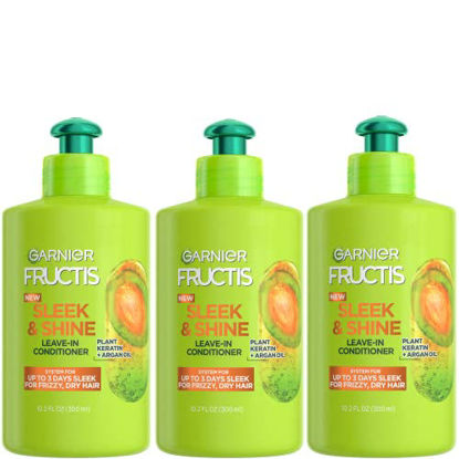 Picture of Garnier Fructis Sleek and Shine Intensely Smooth Leave-In Conditioning Cream, 10.2 Ounce (Pack of 3) (Packaging May Vary)