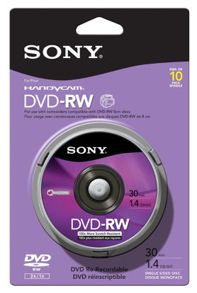 Picture of Sony 10DMW30RS2H 8cm DVD-RW 10-Pack Spindle Skin Pack
