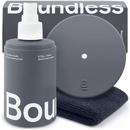 Picture of Boundless Audio Record Cleaning Solution - 6.75oz Vinyl Record Cleaner Fluid & Vinyl Cleaner Cloth & Record Label Protector - Record Cleaning Kit