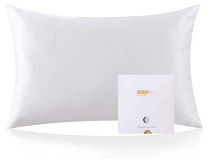 Picture of ZIMASILK 100% Mulberry Silk Pillowcase for Hair and Skin Health,Soft and Smooth,Both Sides Premium Grade 6A Silk,600 Thread Count,with Hidden Zipper,1pc(Toddler 13''x18'',Ivory)