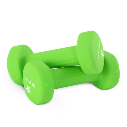 Picture of Yes4All 3 lbs Dumbbells Neoprene with Non Slip Grip - Great for Total Body Workout - Total Weight: 6 lbs (Set of 2)
