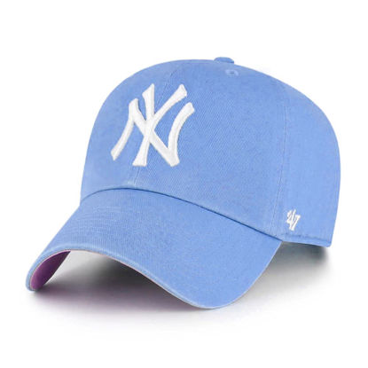 Picture of '47 MLB New York Yankees Ball Park Clean Up Adjustable Hat, Adult One Size Fits All (New York Yankees Columbia Pink)