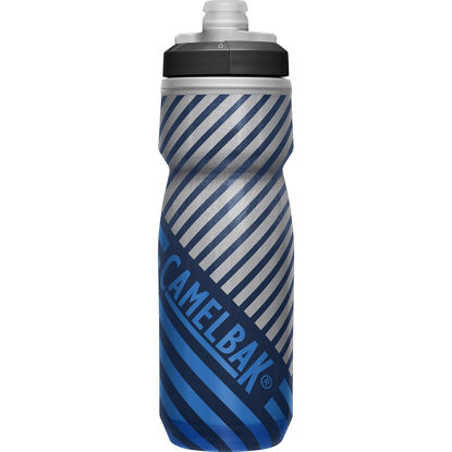 Picture of CamelBak Podium Chill Insulated Bike Water Bottle - Easy Squeeze Bottle - Fits Most Bike Cages - 21oz, Navy Stripe