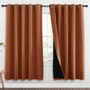 Picture of NICETOWN 100% Blackout Window Curtain Panels, Full Light Blocking Drapes with Black Liner for Nursery, 72-inch Drop Thermal Insulated Draperies (Burnt Orange, 2 Pieces, 70-inch Wide Per Panel)