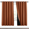 Picture of NICETOWN 100% Blackout Window Curtain Panels, Full Light Blocking Drapes with Black Liner for Nursery, 72-inch Drop Thermal Insulated Draperies (Burnt Orange, 2 Pieces, 70-inch Wide Per Panel)