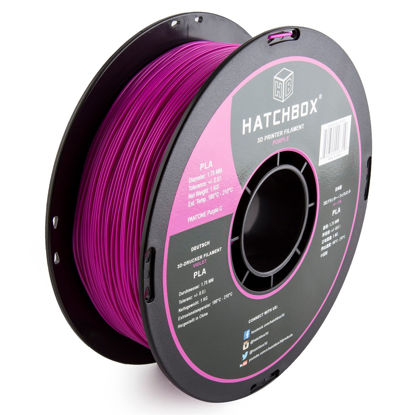 Picture of HATCHBOX 1.75mm Purple PLA 3D Printer Filament, 1 KG Spool, Dimensional Accuracy +/- 0.03 mm, 3D Printing Filament