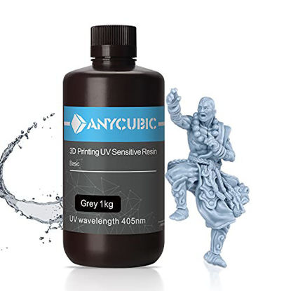Picture of 3D Printer Resin, ANYCUBIC LCD UV-Curing Resin 405nm Photopolymer Resin for LCD 3D Printing, Grey 1kg