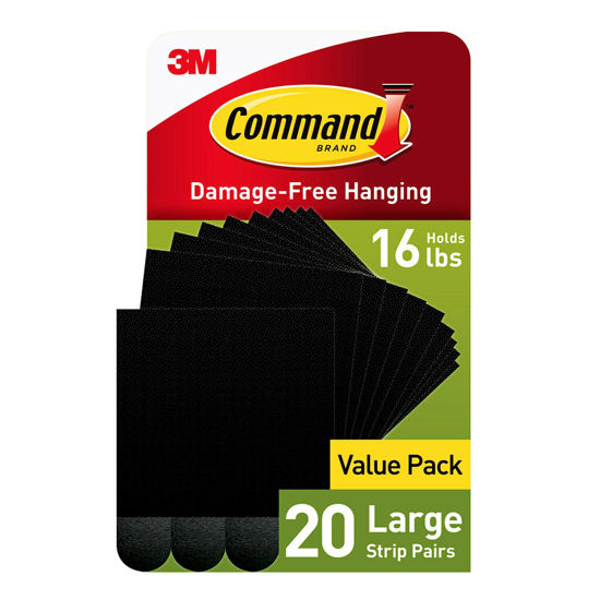 Command Large Picture Hanging Strips, Black - 4 count