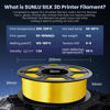 Picture of 3D Printer Silk Filament, SUNLU Shiny Silk PLA Filament 1.75mm, Smooth Silky Surface, Great Easy to Print for 3D Printers, Dimensional Accuracy +/- 0.02mm, Silk Yellow 1KG