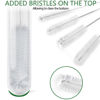 Picture of CiaraQ Bottle Cleaning Brushes, 9.8 Inch Nylon Tube Brush Set, Cleaner for Narrow Neck Bottles Cups with Hook, Set of 10pcs. White