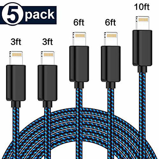Lightning Cable, Iphone Charger Cable , Nylon Braided Usb Fast Charging  Cord Compatible With Iphone X/xs Max/xr / 8/8 Plus / 7/7 Plus Ipad, Ipod