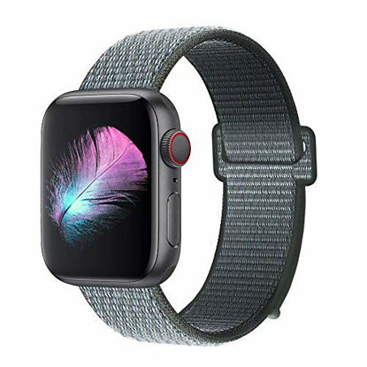 Picture of HILIMNY Compatible for Apple Watch Band 38mm 40mm, New Nylon Sport Loop, Adjustable Closure Wrist Strap, Replacement Band Compatible for iWatch Series 4 3 2 1(38mm 40mm, Storm Gray)