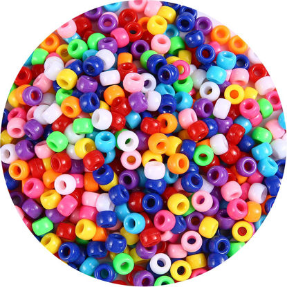 Picture of 1000+ pcs Pony Beads, Multi-Colored Bracelet Beads, Beads for Hair Braids, Beads for Crafts, Plastic Beads, Hair Beads for Braids (Medium Pack, Classic)…