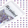 Picture of 1440PCS Art Nail Rhinestones non Hotfix Glue Fix Round Crystals Glass Flatback for DIY Jewelry Making with one Picking Pen (ss20 1440pcs, Purple Velvet)