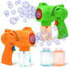 Picture of JOYIN 2 Colorful Bubble Gun with 2 Bottles Bubble Solutions for Kids, Indoor and Outdoor Play, Bubble Blower Machine for Summer Themed Party and Birthday Supplies