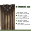 Picture of GOO GOO Clip-in Hair Extensions for Women, Soft & Natural, Handmade Real Human Hair Extensions, Chocolate Brown to Honey Blonde, Long, Straight #T(4/26)/4, 7pcs 120g 20 inches