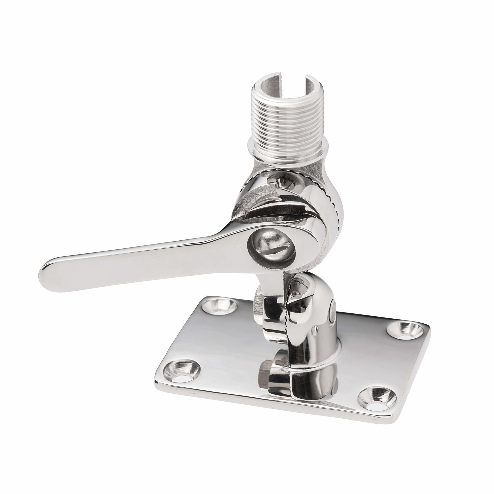 GetUSCart Calissa Offshore Tackle Marine VHF Antenna Mount Adjustable Base Mounts Ratchet
