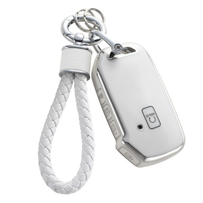 Picture of YO&YOYE for Kia Key Fob Cover with Keychain, Soft TPU Key Case Fit for Kia Cerato Ceed Forte NIRO Sorento Seltos Sportage Soul Telluride Remote Smart Key Protector