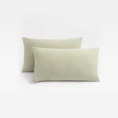 Picture of Jersey Knit Small Pillowcases - Mini Pillow Cases for Travel or Toddler Pillows Sized 12x16, 13x18 or 14x20, Ultra Soft Envelope Microfiber Pillowcases Set of 2, Sage