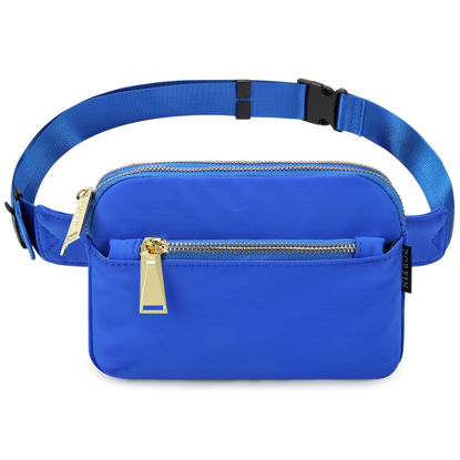 Picture of ZORFIN Fanny Packs for Women Men, Crossbody Fanny Pack, Belt Bag with Adjustable Strap, Fashion Waist Pack for Outdoors/Workout/Traveling/Casual/Running/Hiking/Cycling (Klein Blue)