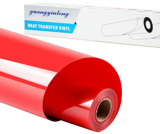 GetUSCart- guangyintong Heat Transfer Vinyl for T-Shirts 12 x 8ft - Red  HTV Vinyl Roll Iron on-Easy to Cut &Weed, Glossy Surface (Red k4)
