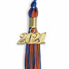 Picture of Endea Graduation Mixed Double Color Tassel with Gold Date Drop (Royal Blue/Orange, 2021)