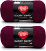 Picture of Red Heart Super Saver Jumbo Burgundy Yarn - 2 Pack of 396g/14oz - Acrylic - 4 Medium (Worsted) - 744 Yards - Knitting/Crochet