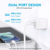 Picture of 2-Pack Type C Charger Adapter, 20W Multiport Fast Charge Power Brick Cube for iPhone 13/14, iPad, iPod, Samsung Galaxy, Motorola, PS5, Huawei, HTC, LG, Nokia, QC+PD 3.0 USBA Box Wall Plug