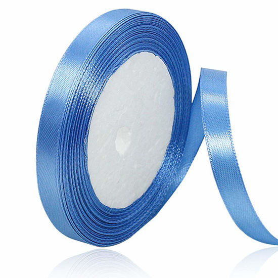 GetUSCart- Solid Color Lake Blue Satin Ribbon, 3/8 Inches x 25