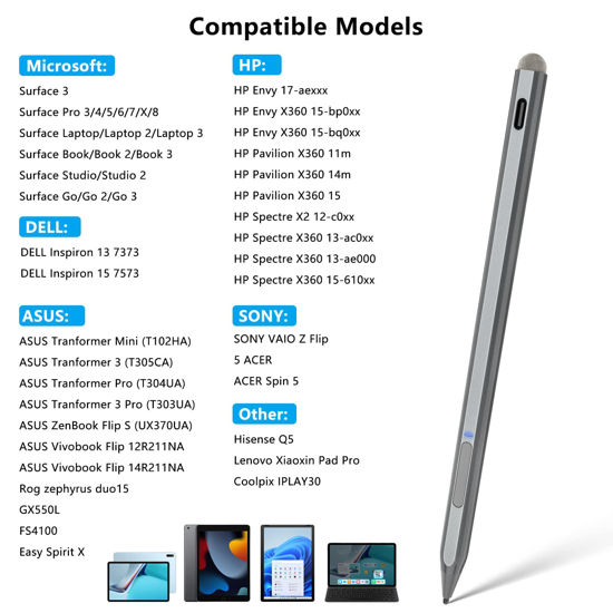KOKABI Penna Stilo Magnetica Per Surface, 4096 Livelli Di Pressione, Compatibile Con Pro, Book, Laptop E Go