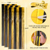 Picture of Voircoloria 3 Pack 3.3x8.2 Feet Black and Gold Foil Fringe Backdrop Curtains, Tinsel Streamers Birthday Party Decorations, Fringe Backdrop for Graduation, Baby Shower, Gender Reveal, Disco Party