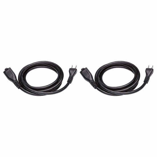 Picture of Amazon Basics 6-Foot Extension Cord - 13 Amps, 125V - 2-Pack, Black